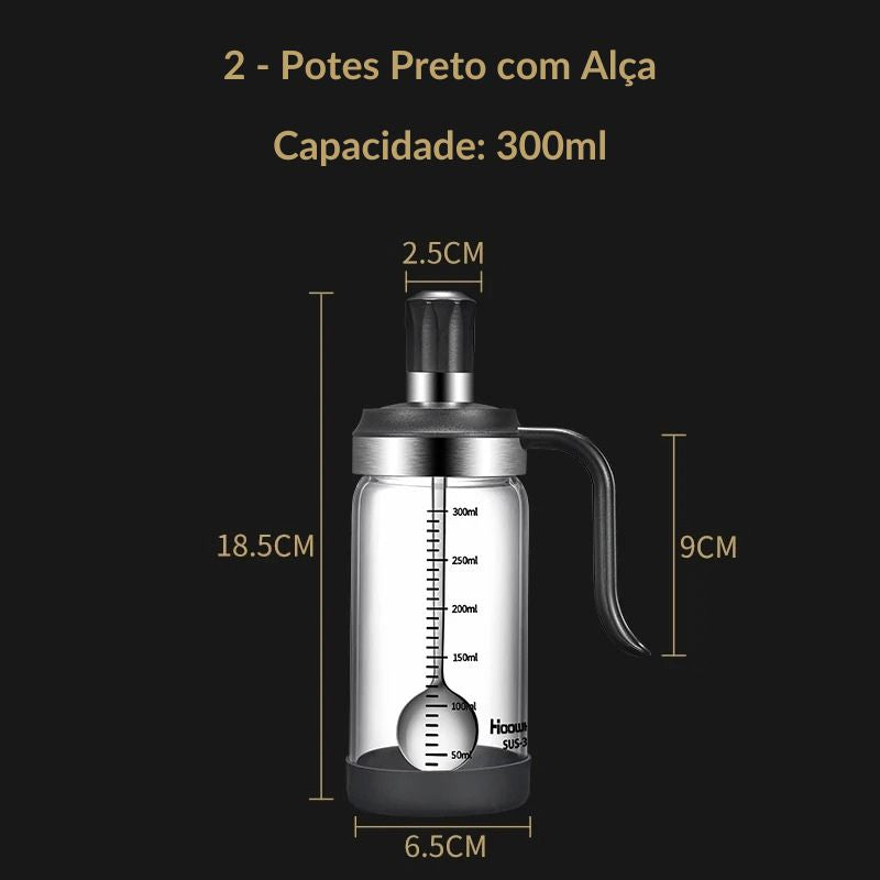 Potes para Temperos e Condimentos em Vidro com Colher Integrada