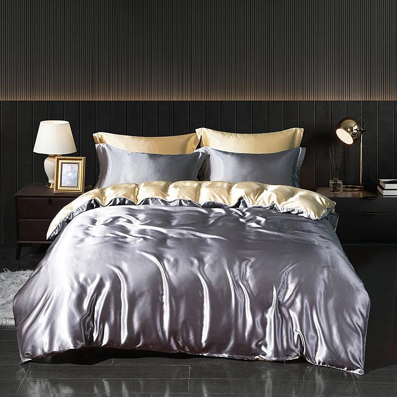 Conjunto de Luxo Cama de cetim com Folha Plana