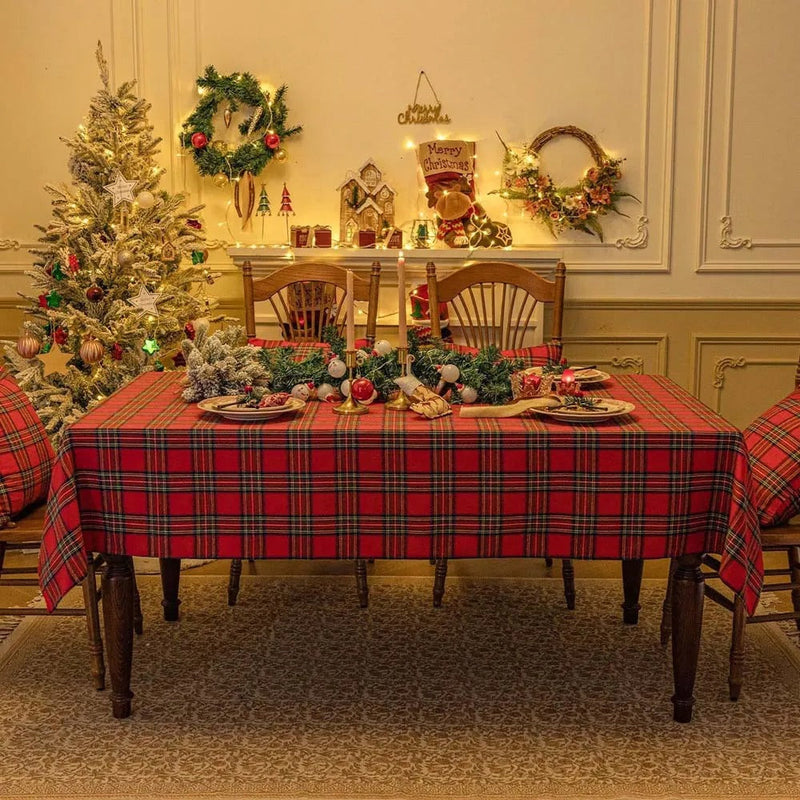 Toalha de Mesa de Natal Xadrez - Vários Tamanhos